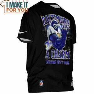 Baltimore Ravens 3s a Charm City USA Cool NFL Player T Shirt 2
