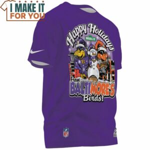 Baltimore Ravens Happy Holidays From Baltimores Birds T Shirt 2 1