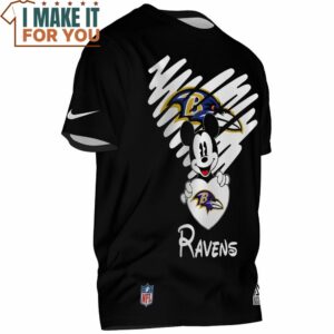 Baltimore Ravens Mickey Disney Love Heart T Shirt 2 1