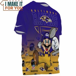 Baltimore Ravens x Mario Champions Cup Fullprinted T Shirt 3 1