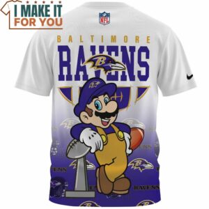 Baltimore Ravens x Mario Die Hard Fan Champions Cup T Shirt 2 1