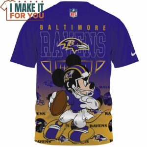 Baltimore Ravens x Mickey Football Player Fullprinted T Shirt 2 1