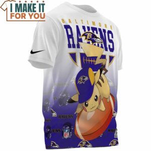 Baltimore Ravens x Pikachu Big Fan Fullprinted T Shirt 3 1