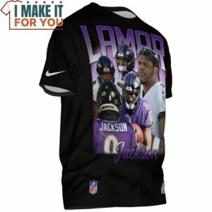 Lamar Jackson x Baltimore Ravens Retro Black T Shirt 2 1