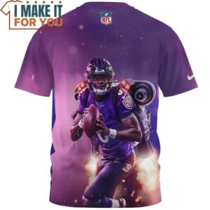 Lamar Jackson x Baltimore Ravens Space Warrior Fullprinted T Shirt 2 1