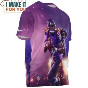 Lamar Jackson x Baltimore Ravens Space Warrior Fullprinted T Shirt 3 1