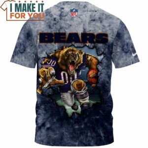 Chicago Bears Mascot Breaking Through Wall T Shirt 2
