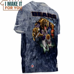 Chicago Bears Mascot Breaking Through Wall T Shirt 3