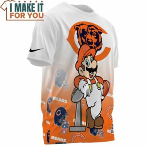 Chicago Bears x Mario Champions Cup Fullprinted T Shirt 3