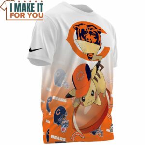 Chicago Bears x Pikachu Football Player T Shirt 3