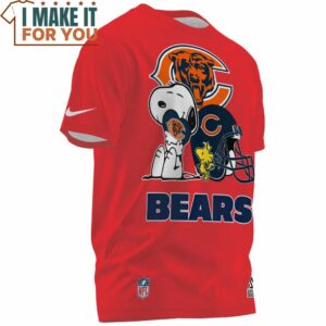Chicago Bears x Snoopy And Woodstock Bears Fan Helmet Pink T Shirt 2