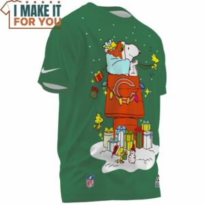 Chicago Bears x Snoopy And Woodstock Christmas House T Shirt 2