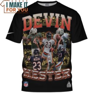Devin Hester x Chicago Bears Vintage T-Shirt, Chicago Bears Gifts For Dad