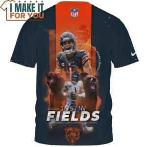 Justin Fields x Chicago Bears Cool Art Fullprinted T Shirt 2