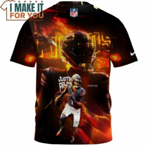 Justin Fields x Chicago Bears Vintage Fullprinted T Shirt 2