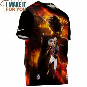 Justin Fields x Chicago Bears Vintage Fullprinted T Shirt 3