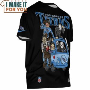 Tennessee Titans Horror Movie Characters Mystery Van T Shirt 2