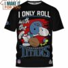 Tennessee Titans Snoopy I Only Roll With The Titans T-Shirt, Tennessee Titans Gift Ideas
