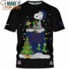 New York Giants Snoopy And Woodstock Christmas House T-Shirt, Best Gifts For Ny Giants Fans
