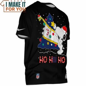 New York Giants Snoopy Christmas Tree Hohoho T Shirt 2