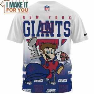 New York Giants x Mario Super Bowl Champions Cup Cartoon T Shirt 2