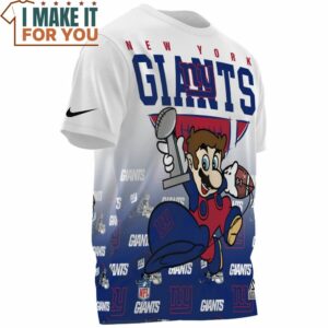 New York Giants x Mario Super Bowl Champions Cup Cartoon T Shirt 3
