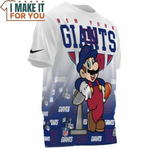 New York Giants x Mario Super Bowl Champions Cup Funny T Shirt 3