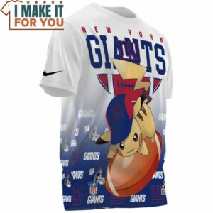 New York Giants x Pikachu Football Player T Shirt 3