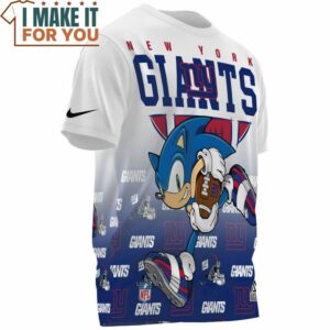 New York Giants x Sonic Speed Run Fullprinted T Shirt 3