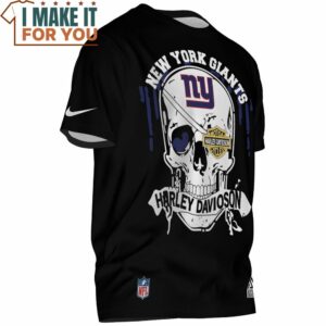 New York Giants Harley Davidson Skull T Shirt 2