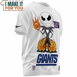 New York Giants Jack Skellington Pumkin Football Lover T Shirt 2 1