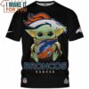 Denver Broncos Baby Yoda Football Lover T-Shirt, Funny Broncos Gifts