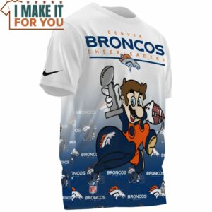 Denver Broncos Mario Super Bowl Champion Cup Cartoon T Shirt 3