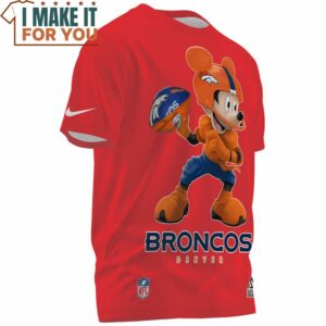 Denver Broncos Mickey Football Player 3D T Shirt 2