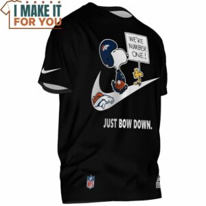 Denver Broncos Snoopy And Woodstock Broncos Fan Nike Just Bow Down T Shirt 2