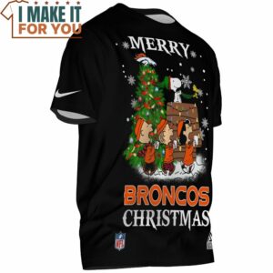 Denver Broncos Snoopy and Friends Merry Broncos Christmas T Shirt 2