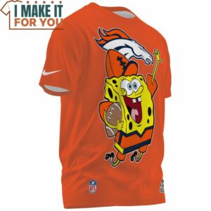 Denver Broncos Spongebob Football Player T Shirt 2