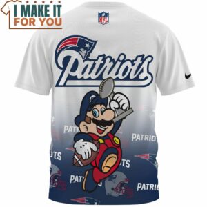 New England Patriots x Mario Super Bowl Champions Cup Winning T Shirt 2
