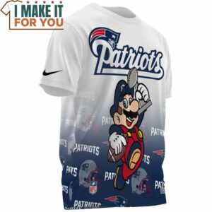 New England Patriots x Mario Super Bowl Champions Cup Winning T Shirt 3
