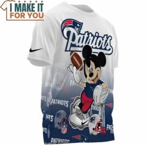 New England Patriots x Mickey Football Super Bowl Champions Cup T Shirt 3 1