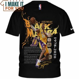 Kobe Bryant Black Mamba 24 Nike T Shirt NBA Gift for Fans 3