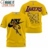 Kobe Bryant Laker 24 Nike Yellow T-Shirt, NBA Gift Ideas