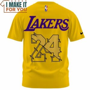 Kobe Bryant Laker 24 Nike Yellow T Shirt NBA Gift Ideas 2