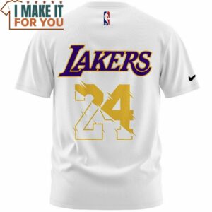 Kobe Bryant Laker 24 Nike White T Shirt NBA Gift Ideas 3