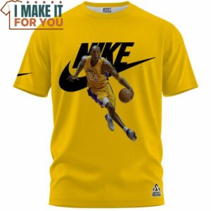 Kobe Bryant Laker 24 Nike Yellow T Shirt NBA Gift Ideas 3