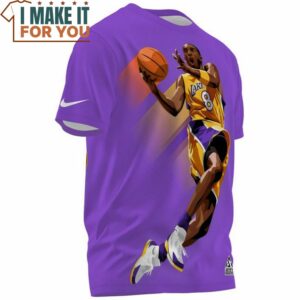 Kobe Bryant Lakers 8 Layup Cartoon Art T Shirt NBA Gift Ideas 3