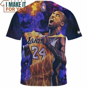 Kobe Bryant Lakers 24 Thunder 3D T Shirt Best Basketball Gifts 2