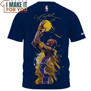 Kobe Bryant Lakers 24 Watercolor Art Navy T Shirt Best Basketball Gifts 2