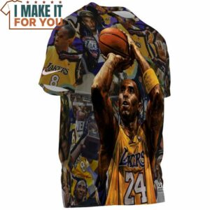 Kobe Bryant Lakers 24 Three Point Fullprinted T Shirt Best Basketball Gifts 3