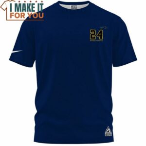 Kobe Bryant Lakers 24 Watercolor Art Navy T Shirt Best Basketball Gifts 3